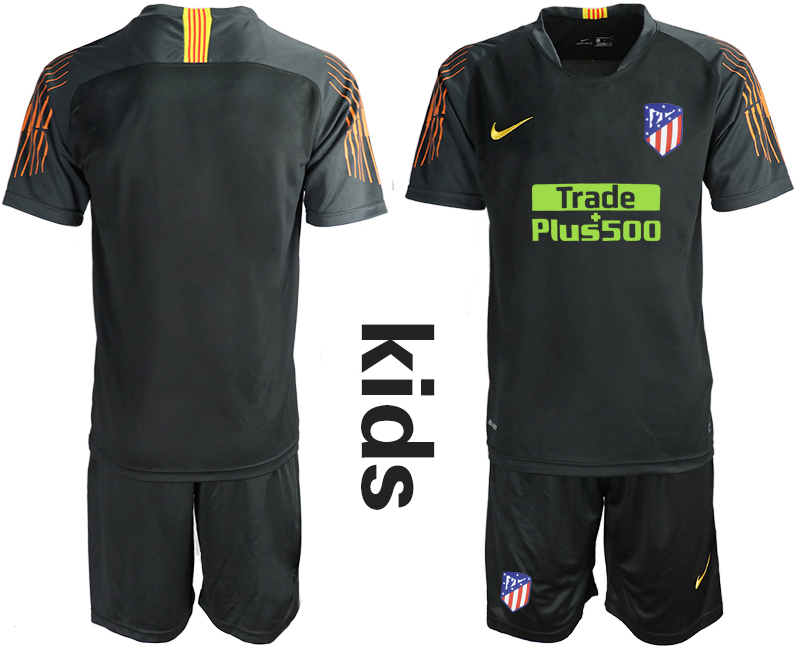 2018_2019 Club Atletico Madrid black Youth goalkeeper soccer jerseys